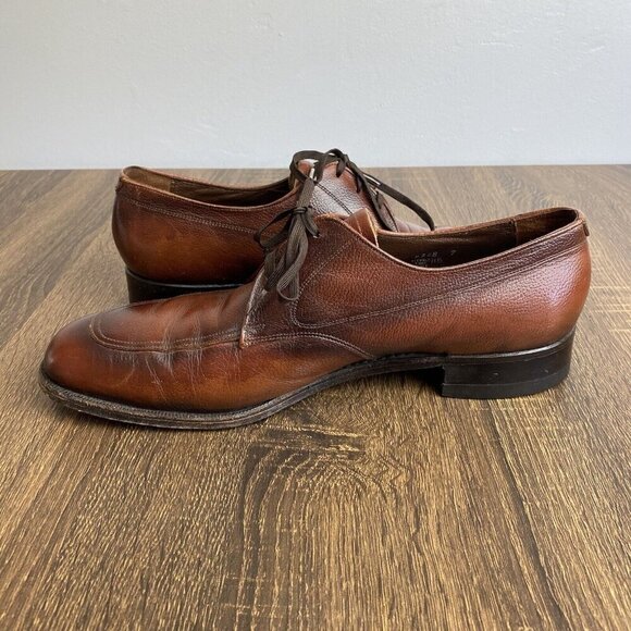 Florsheim Derby Dress Shoes Men\'s 11B Apron Toe Lace Up Brown Cherry Leather main image 9
